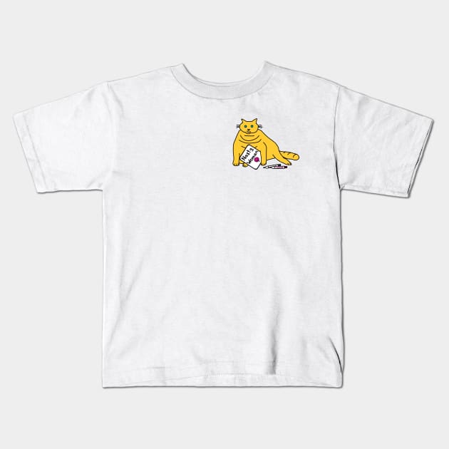 Small Cat writes Nasty Woman Sign Kids T-Shirt by ellenhenryart